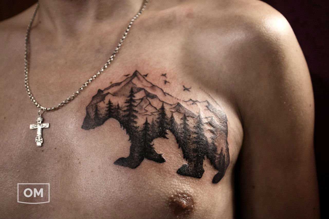 Тату медведя — татуировки для смелых и сильных характером