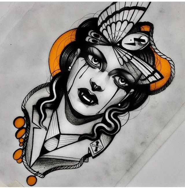 Стиль татуировки традишнл (traditional tattoo)