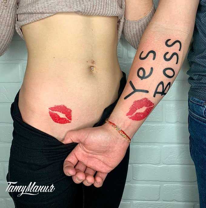 У кого татуировка yes boss