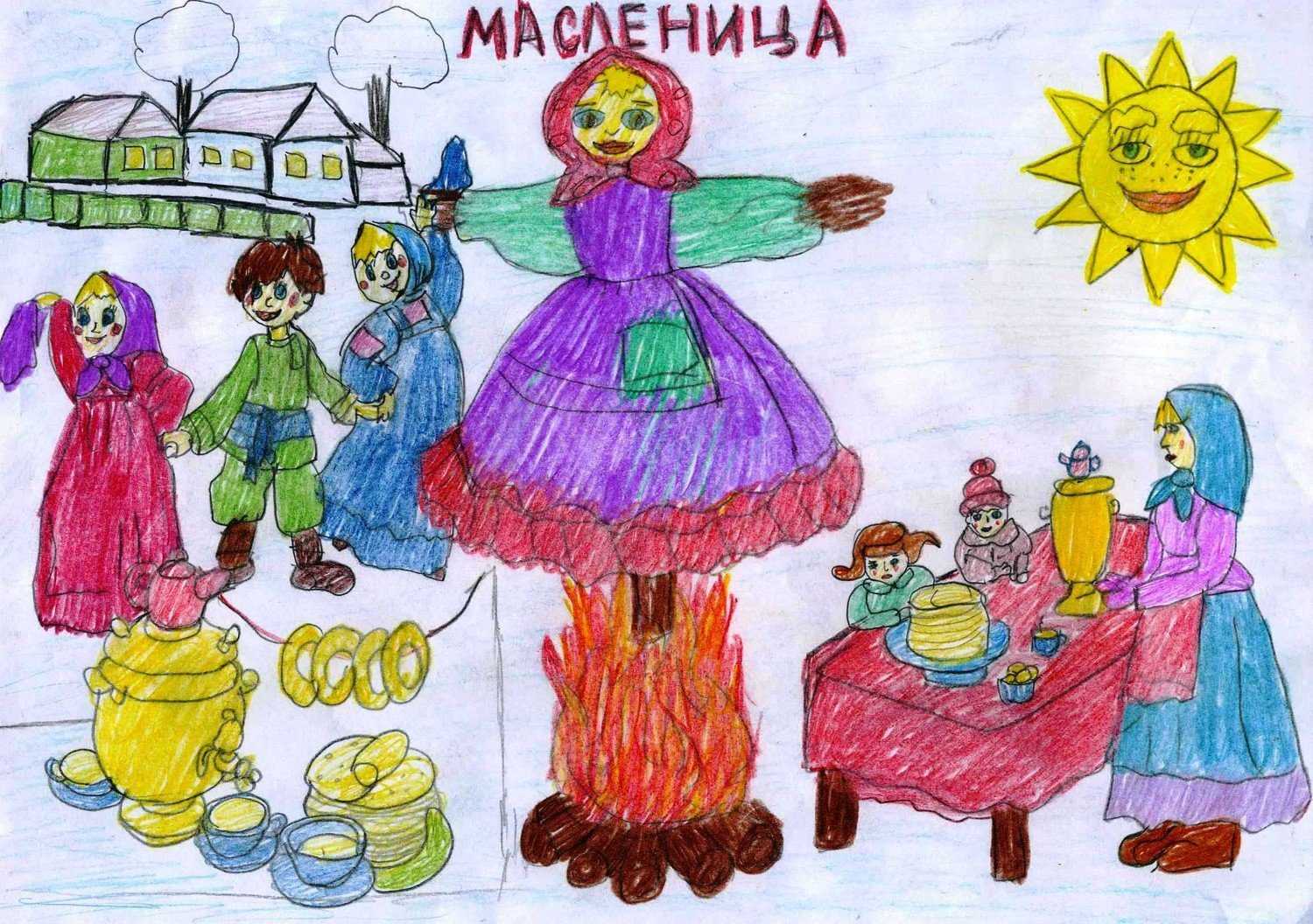 Рисунки масленицы для детей: 100 идей