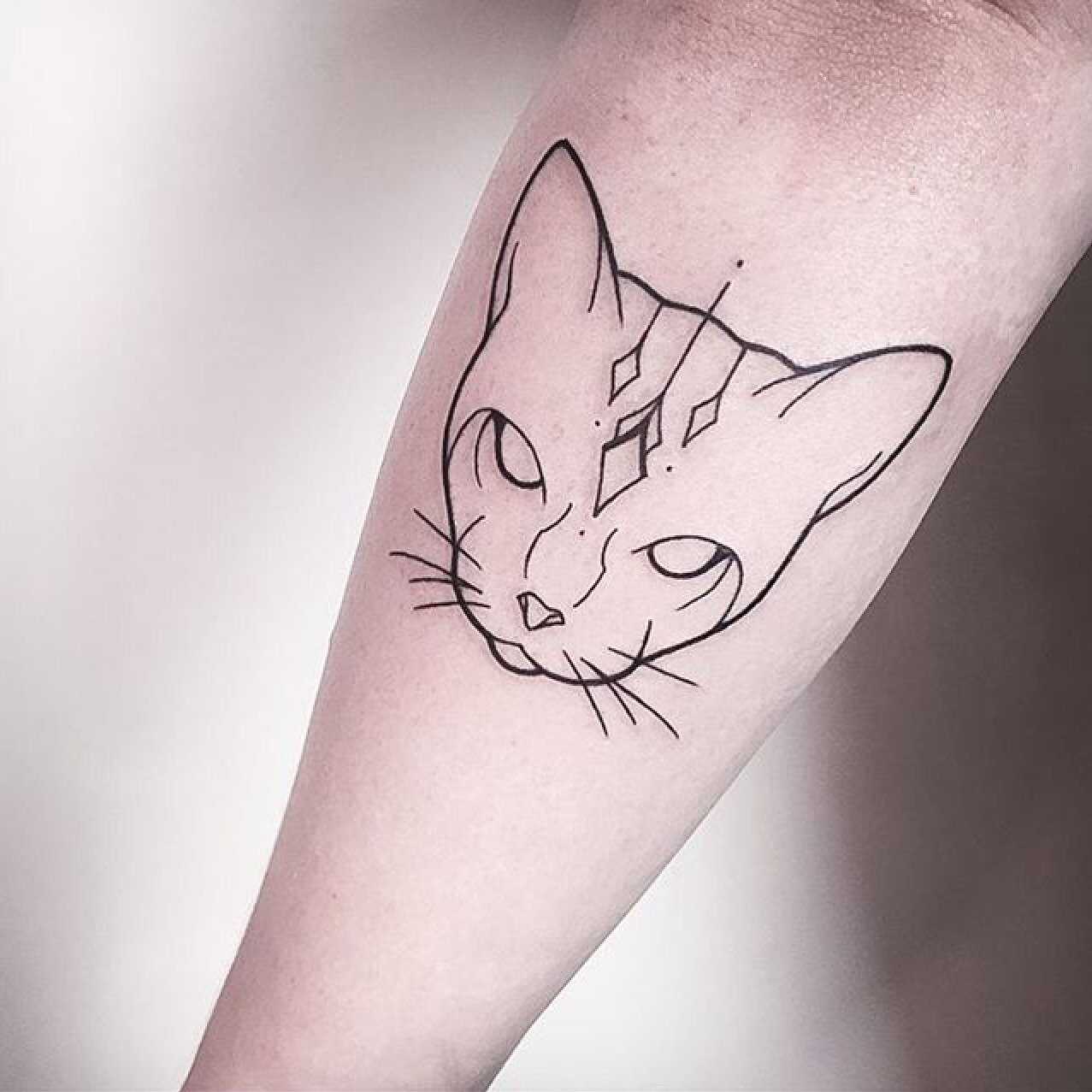 Кошка. эскиз тату должен отражать динамику, поскольку животное ...