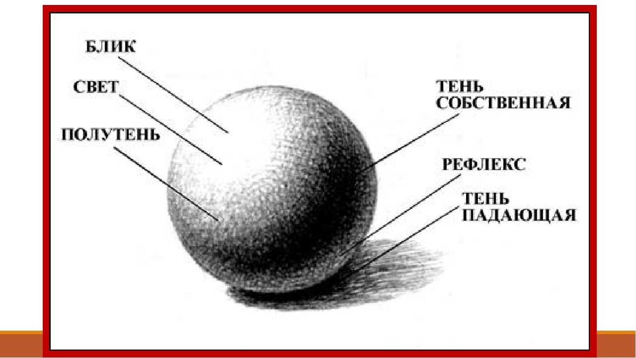 Свет и тень изо 6 класс. Шар с двумя источниками освещения Светотень. Штриховка фигур полутень блик тень. Раскраска для тренировки светотени. Яблоко с обозначением блик свет полутень тень рефлекс Падающая тень.