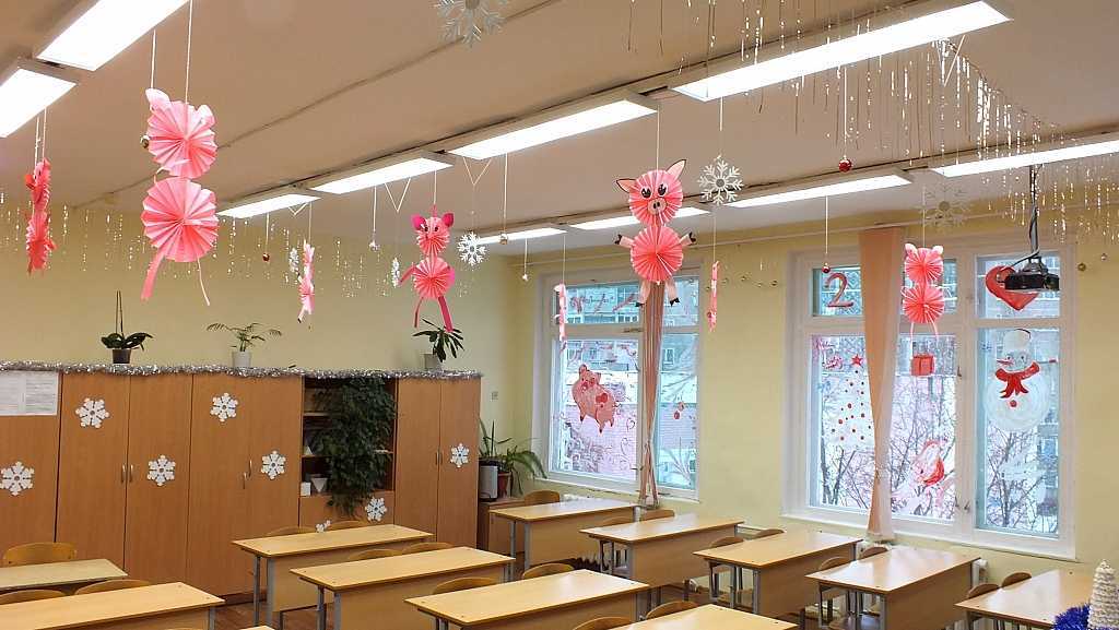 Идеи украшения школы к новому году 2019
